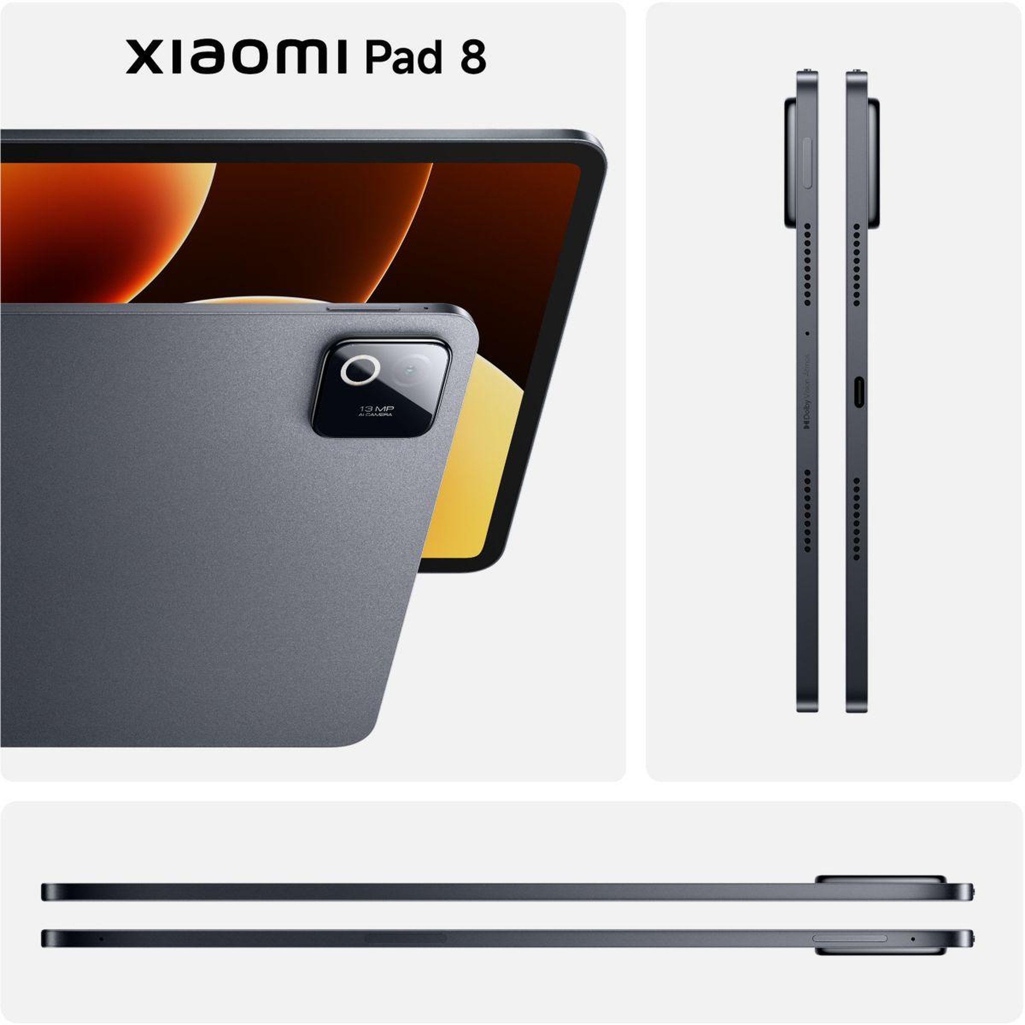 Voir la diapositive 2 : XIAOMI Tablette Android Xiaomi Pad8 Gris 128Go