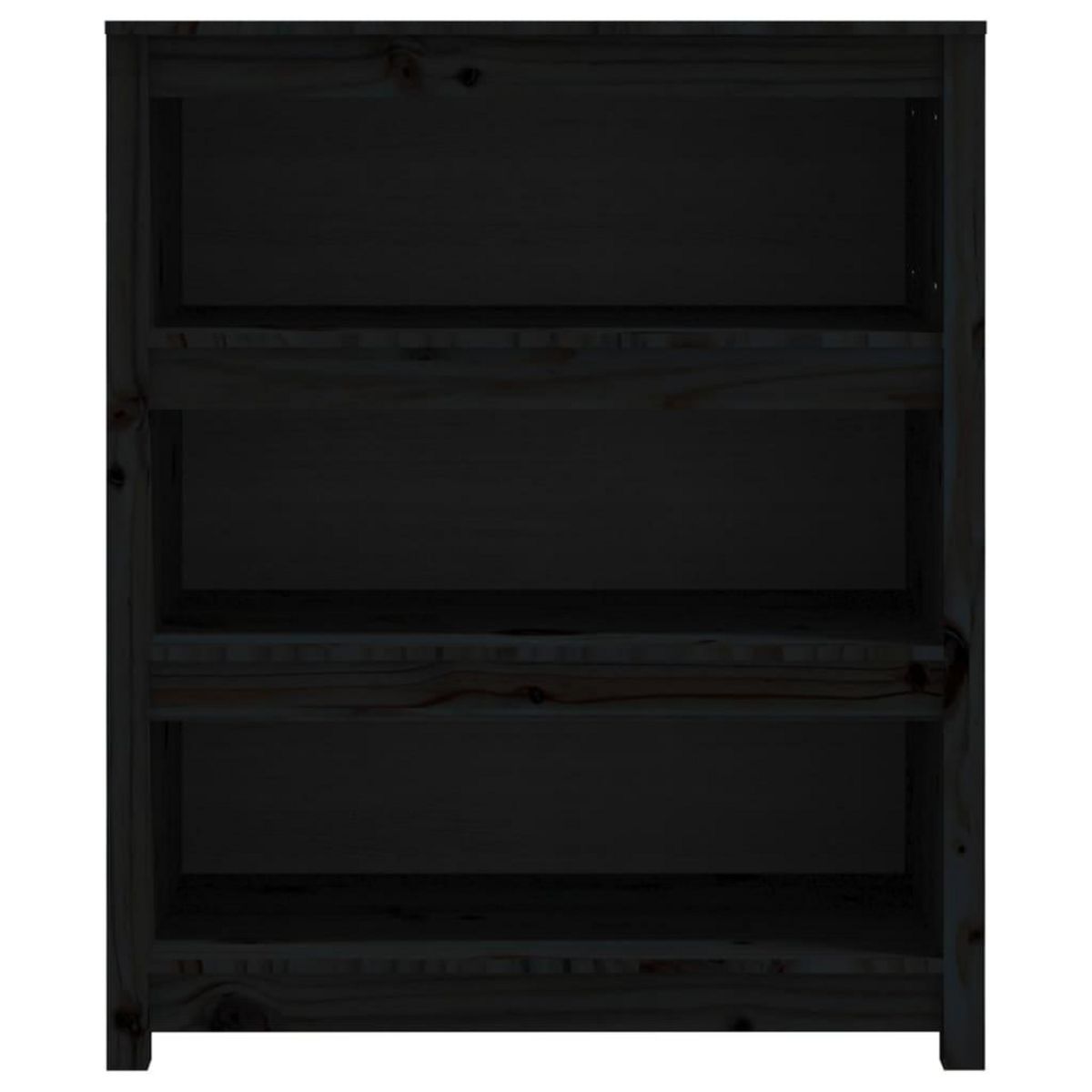 VIDAXL Bibliotheque Noir 80x35x97 cm Bois de pin massif
