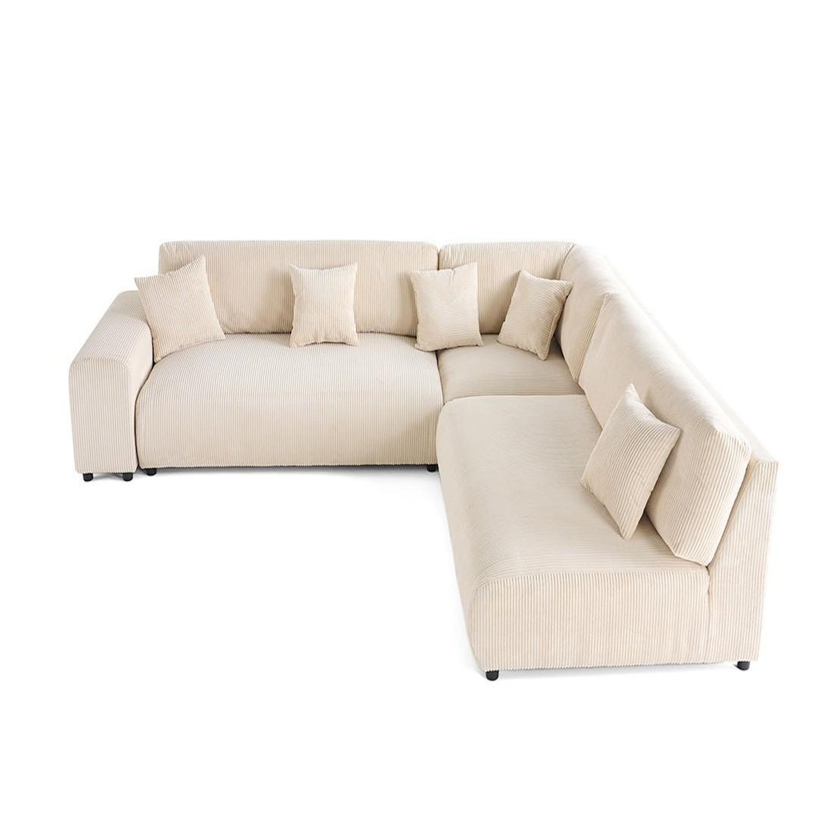 LISA DESIGN Garance - canapé modulable d'angle droit - 6 places - en velours côtelé