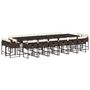 Voir la diapositive 2 : VIDAXL Ensemble a manger de jardin et coussins 17 pcs marron rotin