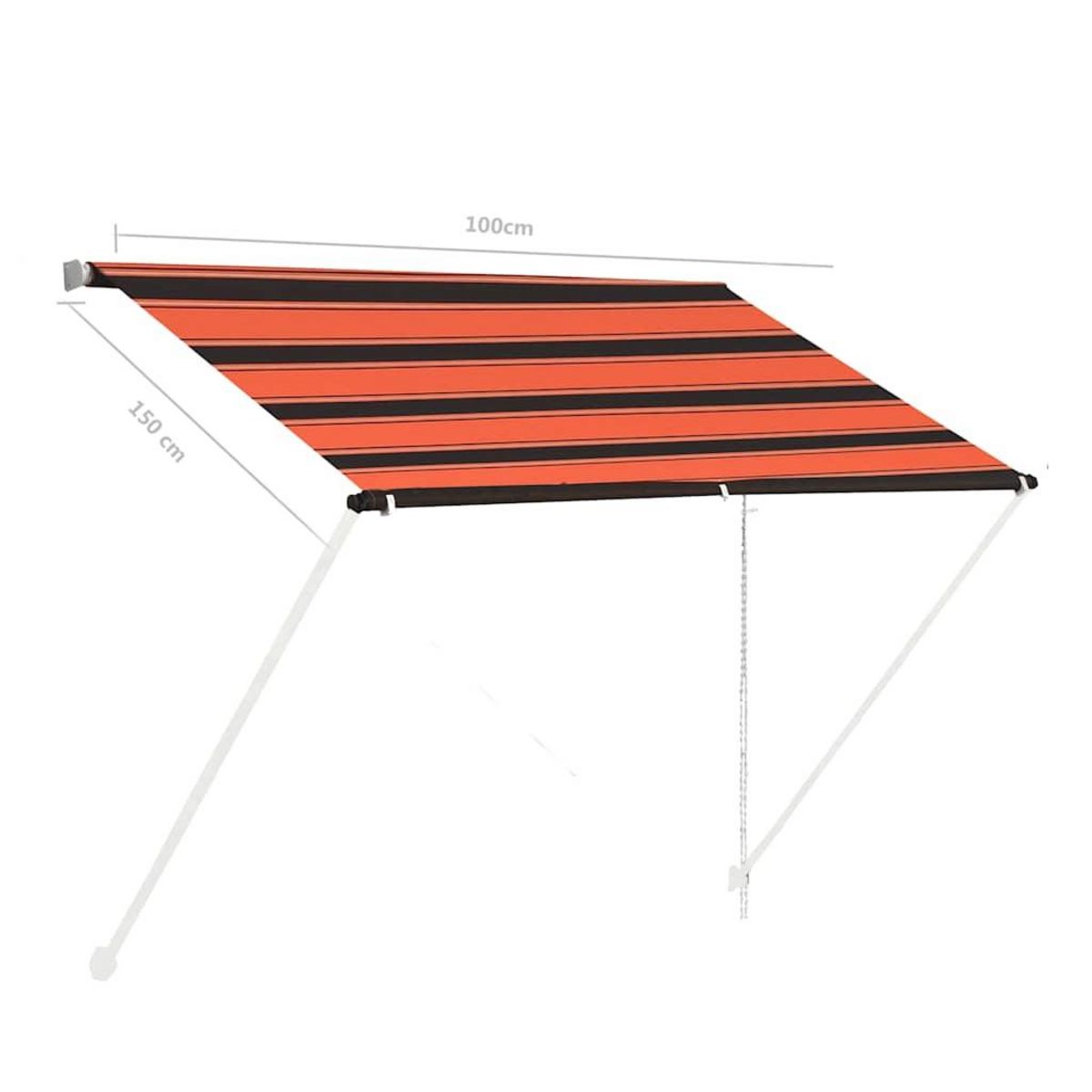 VIDAXL Auvent retractable 100x150 cm Orange et marron