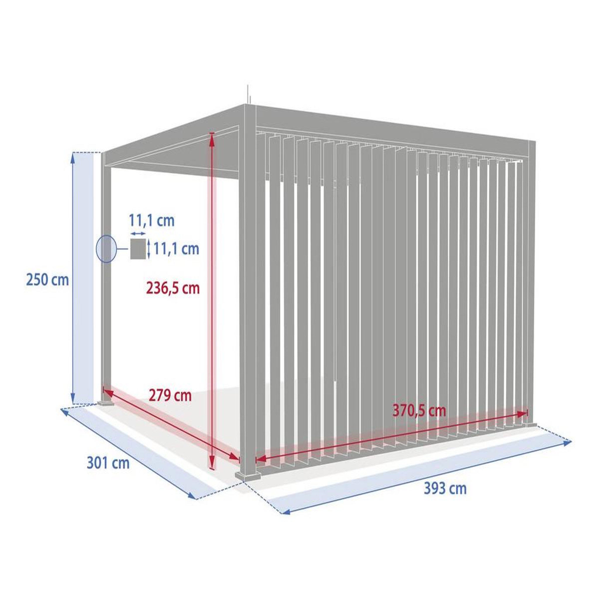 Voir la diapositive 3 : HESPERIDE Persienne verticale pour pergola evora côté 4 m graphite - hespéride