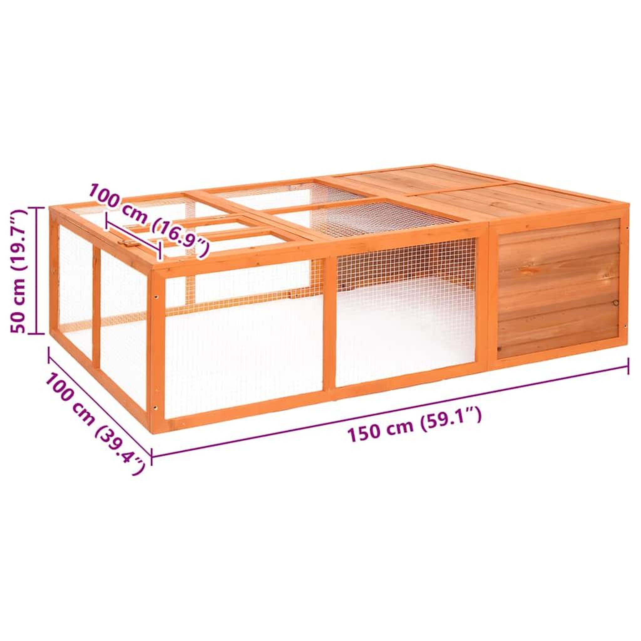 Voir la diapositive 6 : VIDAXL Cage pour animaux de jardin 150x100x50 cm bois de sapin massif
