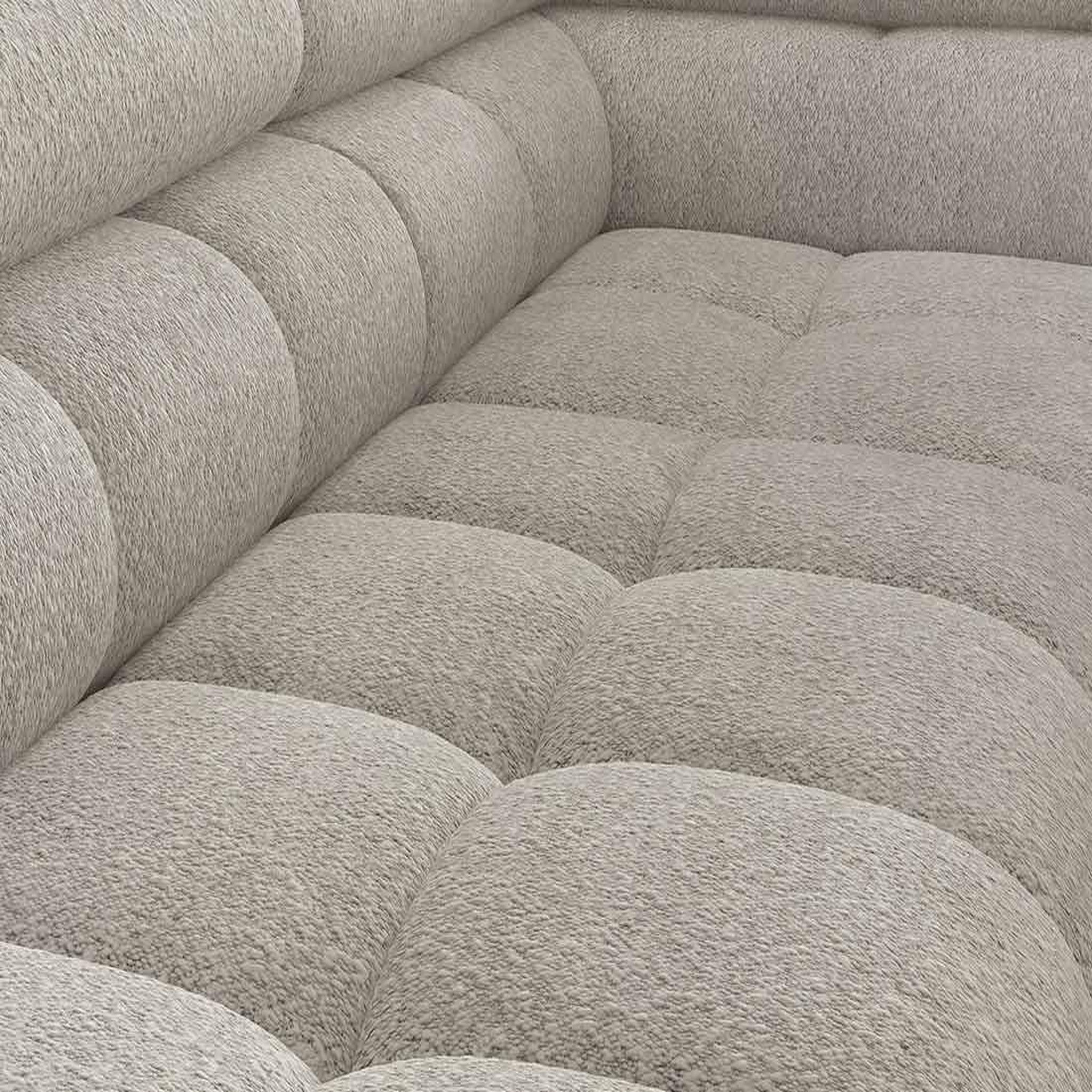 Voir la diapositive 6 : BEST MOBILIER Elisa - canapé d'angle droit 5 places convertible avec coffre et têtières réglables en tissu bouclette