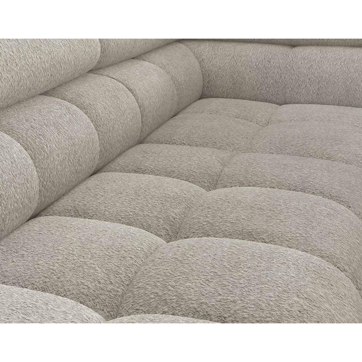 BEST MOBILIER Elisa - canapé d'angle droit 5 places convertible avec coffre et têtières réglables en tissu bouclette