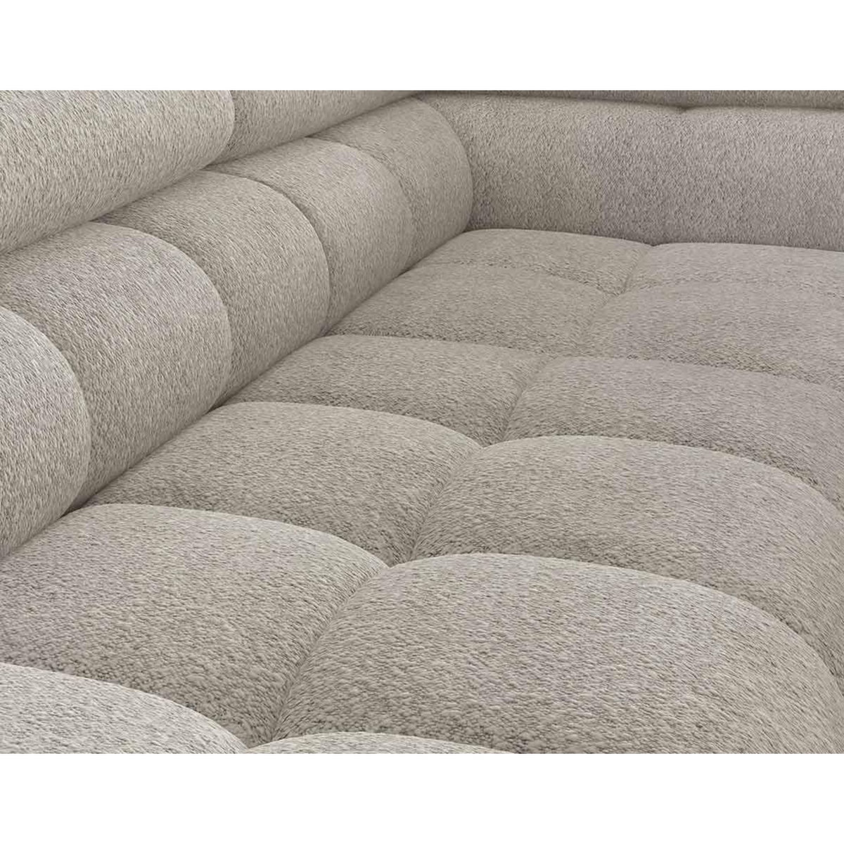 BEST MOBILIER Elisa - canapé d'angle droit 5 places convertible avec coffre et têtières réglables en tissu bouclette