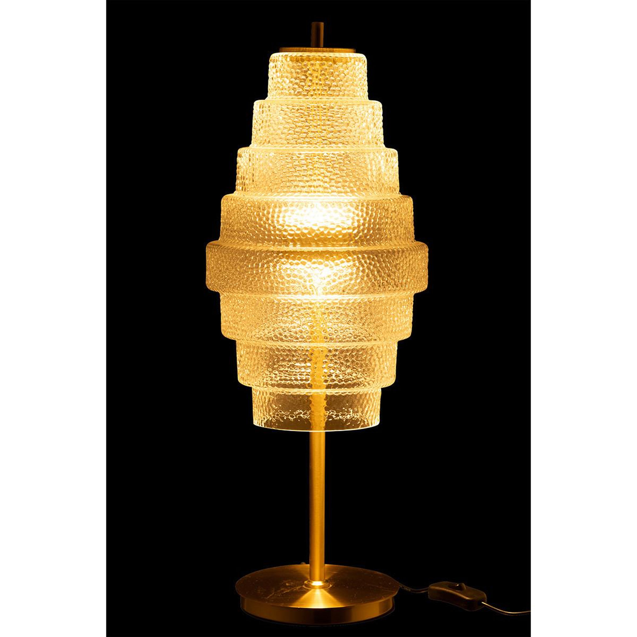 Voir la diapositive 3 : J-LINE Lampe à poser led en verre  elena  57cm transparent