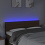 Voir la diapositive 3 : VIDAXL Tete de lit a LED Marron Fonce 144x5x78/88 cm Tissu