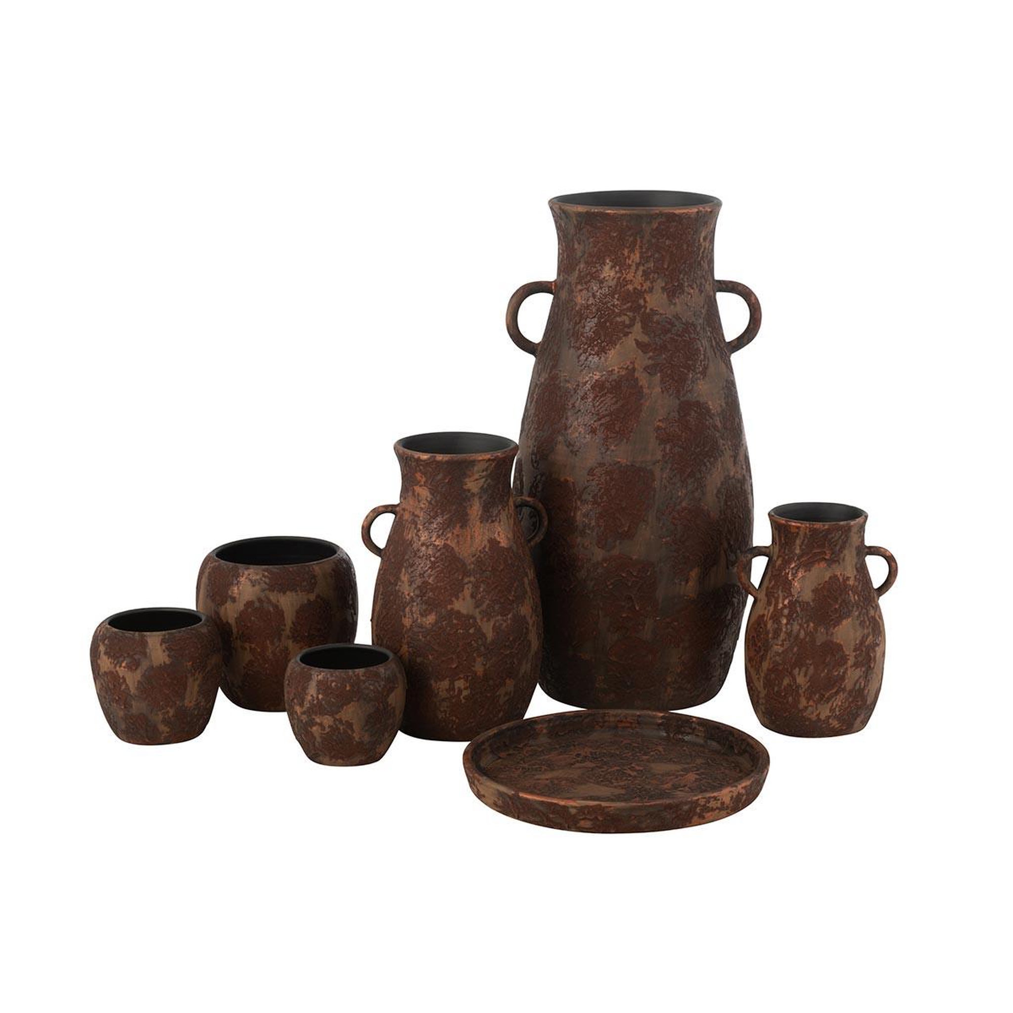 Voir la diapositive 4 : J-LINE Vase en terre cuite  amphore  70cm marron