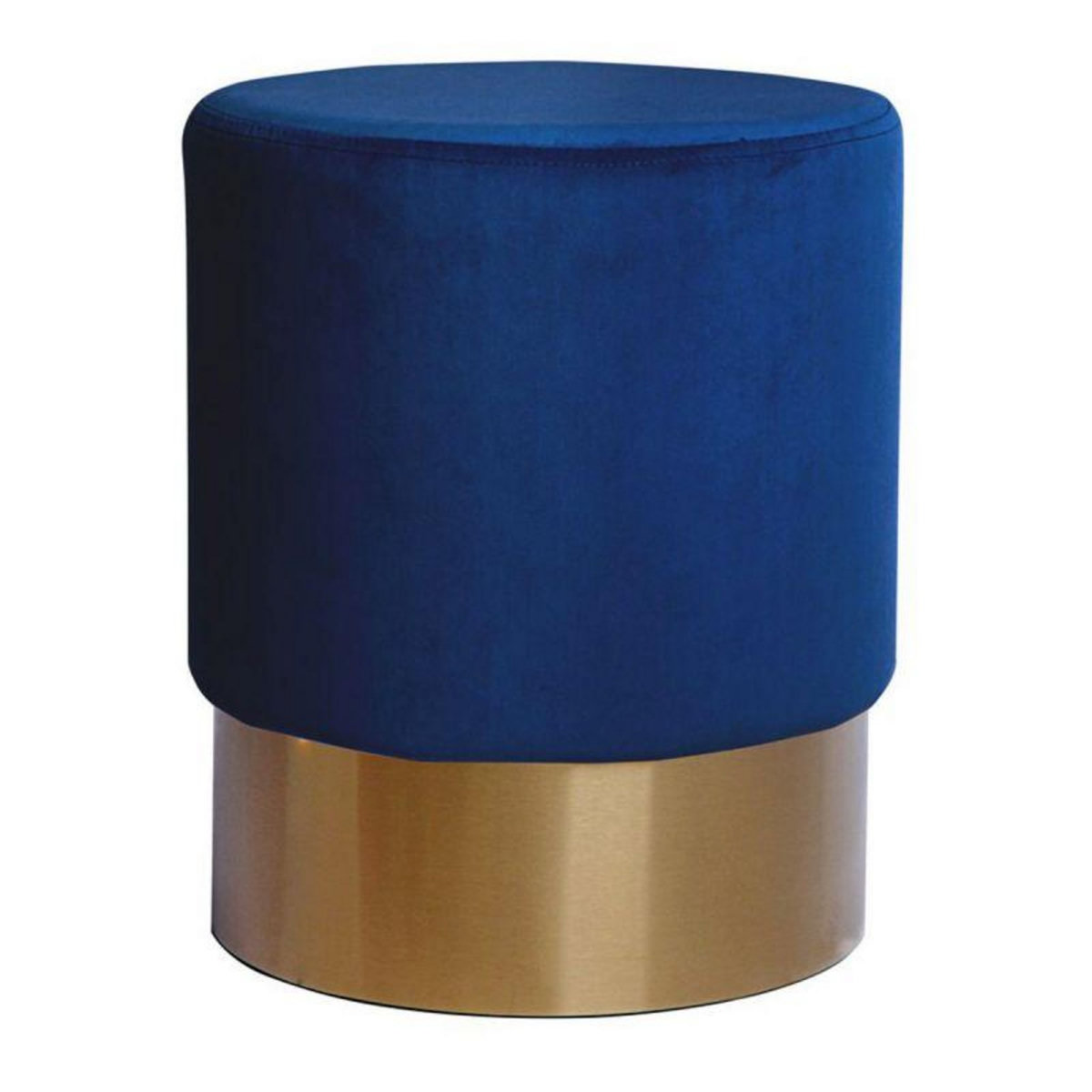 Paris Prix Pouf Rond Design  Nano  42cm Bleu Foncé