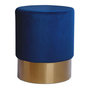 Voir la diapositive 1 : Paris Prix Pouf Rond Design  Nano  42cm Bleu Foncé