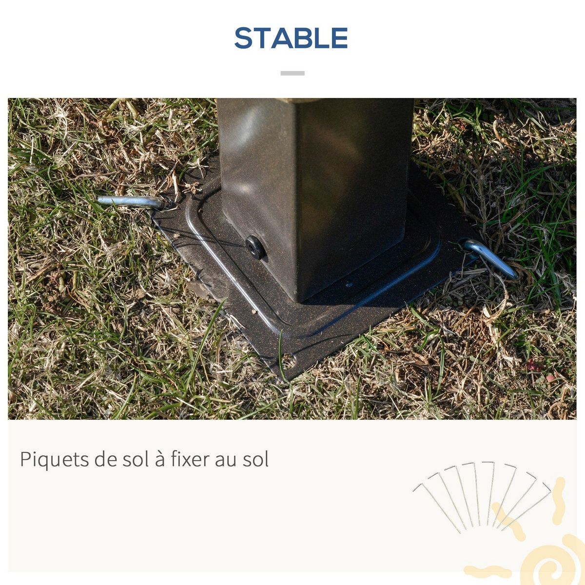 OUTSUNNY Pavillon de jardin barnum rigide dim. 3,05L x 3,05l x 2,7H m 4 rideaux zippés alu. acier polycarbonate noir polyester gris