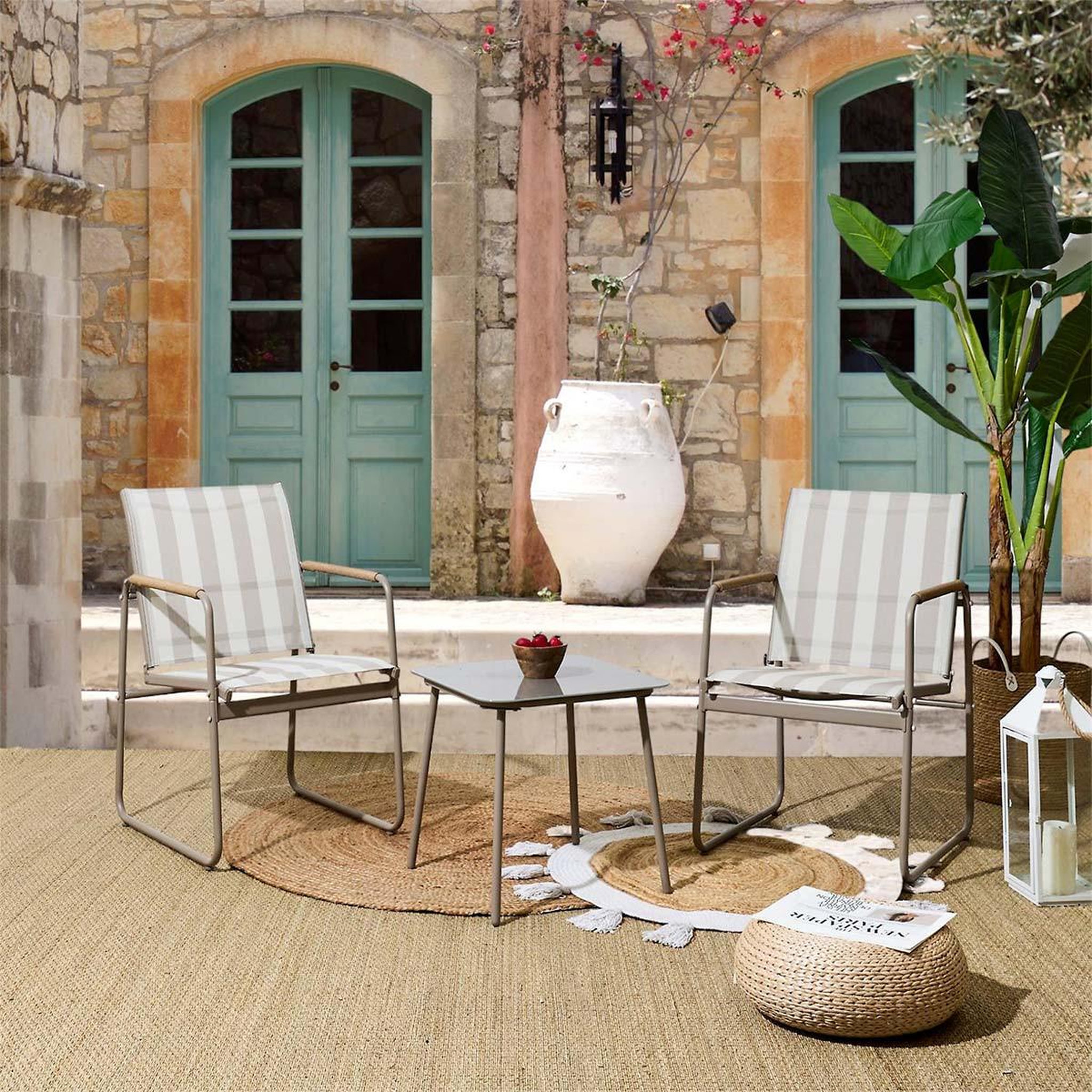 Voir la diapositive 2 : The Home Deco Factory Salon de jardin 3 pièces  namur  82cm beige
