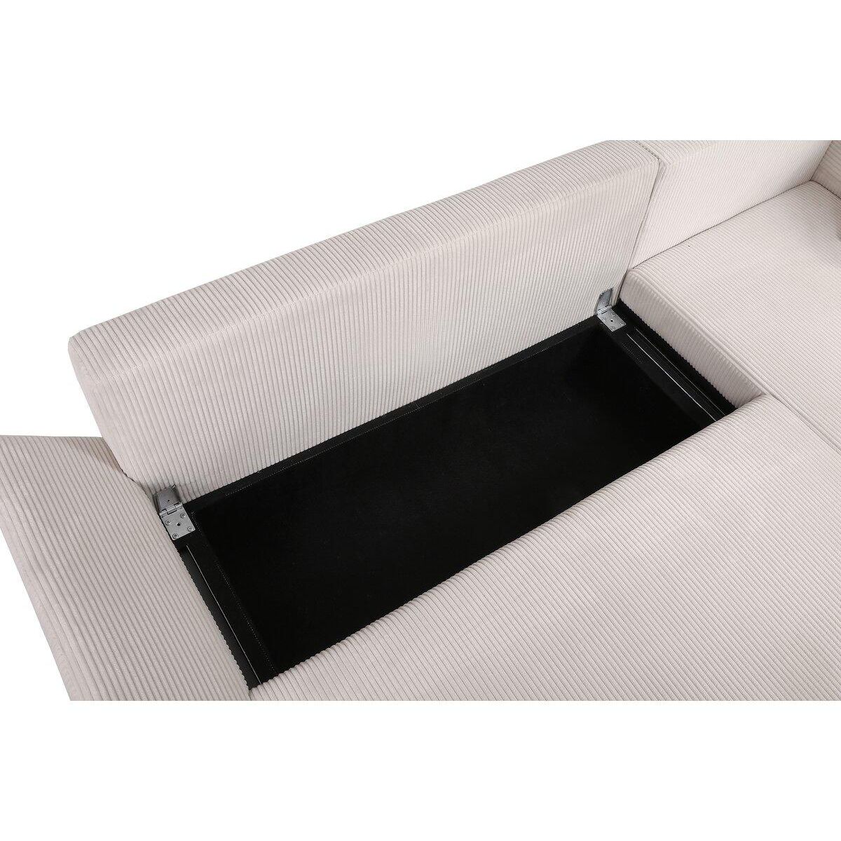 Habitat et Jardin Canapé d'angle en velours côtelé   Vaugirard II  - 3 places - Beige