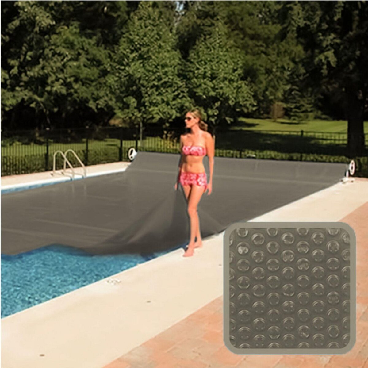 LINXOR Bâche à bulles sur mesure pour piscine - 300 microns - Gris