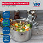 Voir la diapositive 2 : ELO Ensemble de 1 Poêle de cuisson 28 cm et 3 faitouts 14, 20 et 26 cm Elo Profi Citrin