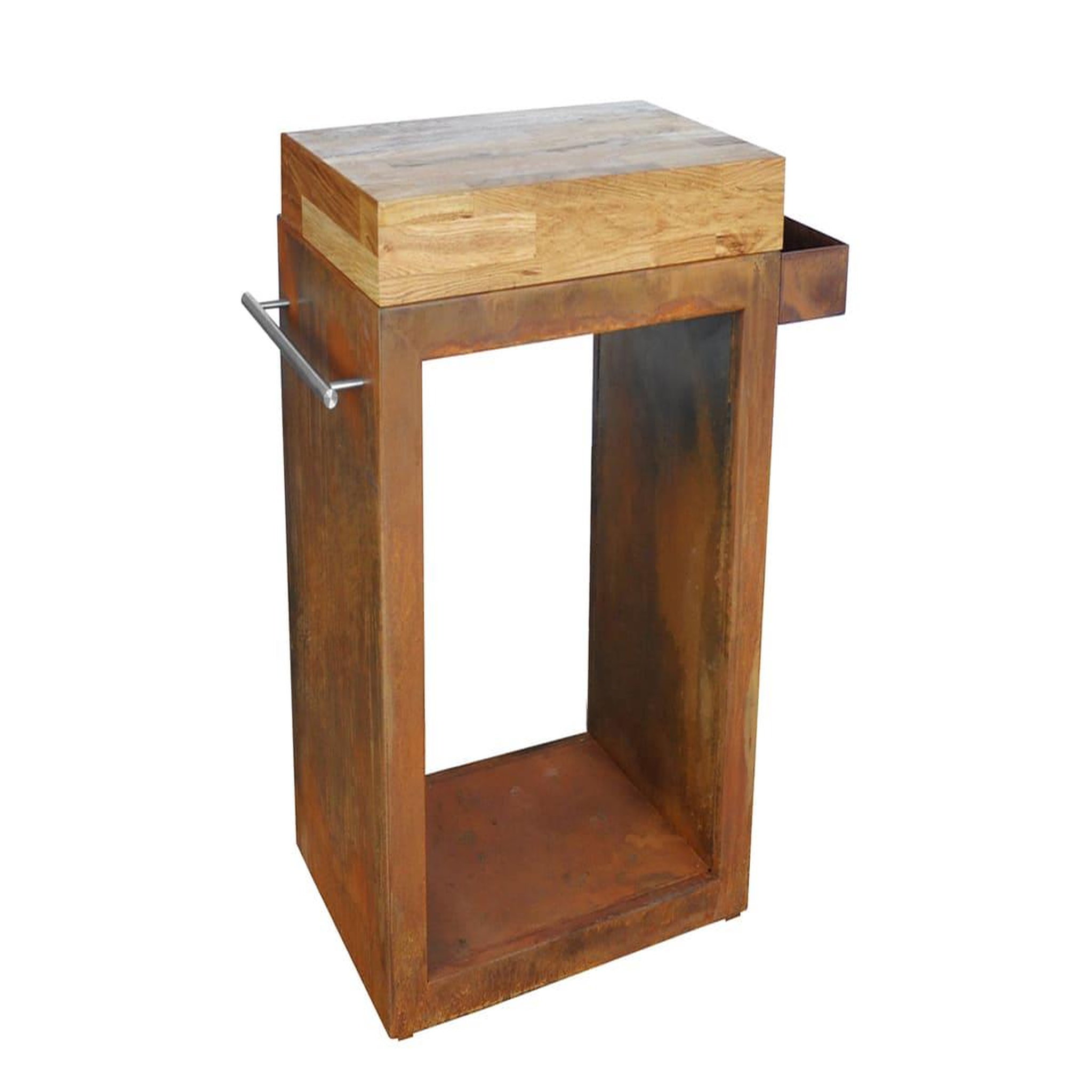 Voir la diapositive 4 : ARTISS DESIGN Meuble multifonction corten avec tablette bois 60 x 45 x 91 cm - artiss