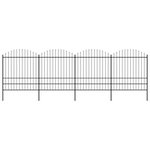 VIDAXL Cloture de jardin a dessus en lance Acier (1,75-2)x6,8 m Noir