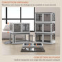 Voir la diapositive 5 : HOMCOM Ensemble de 3 boîtes de rangement 69L pliables empilables - couvercle, roulettes - blanc gris
