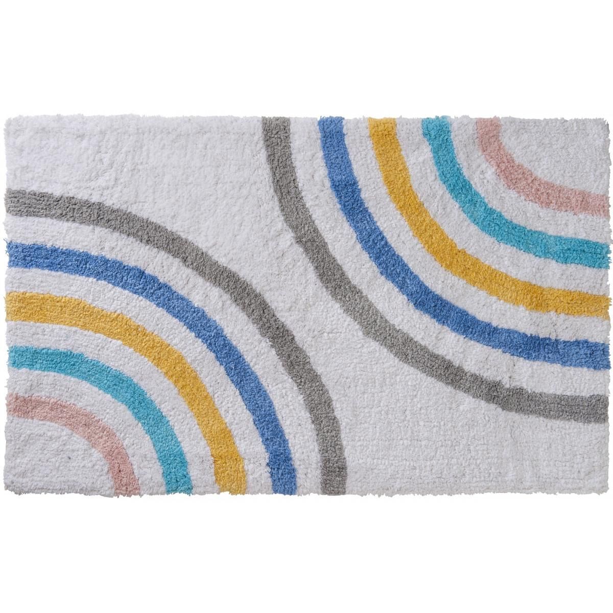 GUY LEVASSEUR Tapis enfant déco arc-en-ciel en coton 50x80cm
