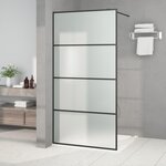 VIDAXL Paroi de douche Noir 100x195 cm Verre ESG depoli