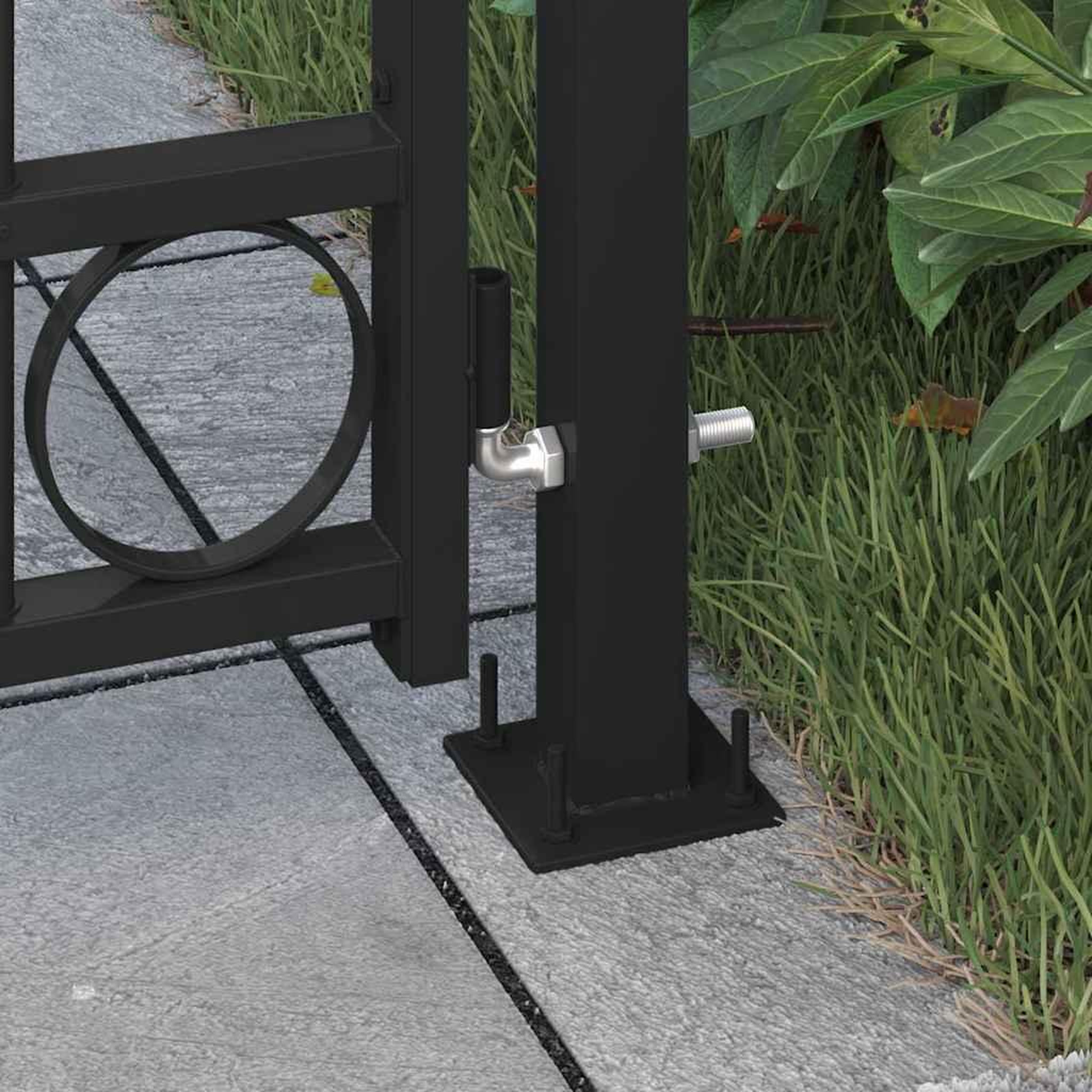 Voir la diapositive 3 : VIDAXL Portail de cloture assen avec arc surbaisse et 2 poteaux, 105 x 170 cm, noir