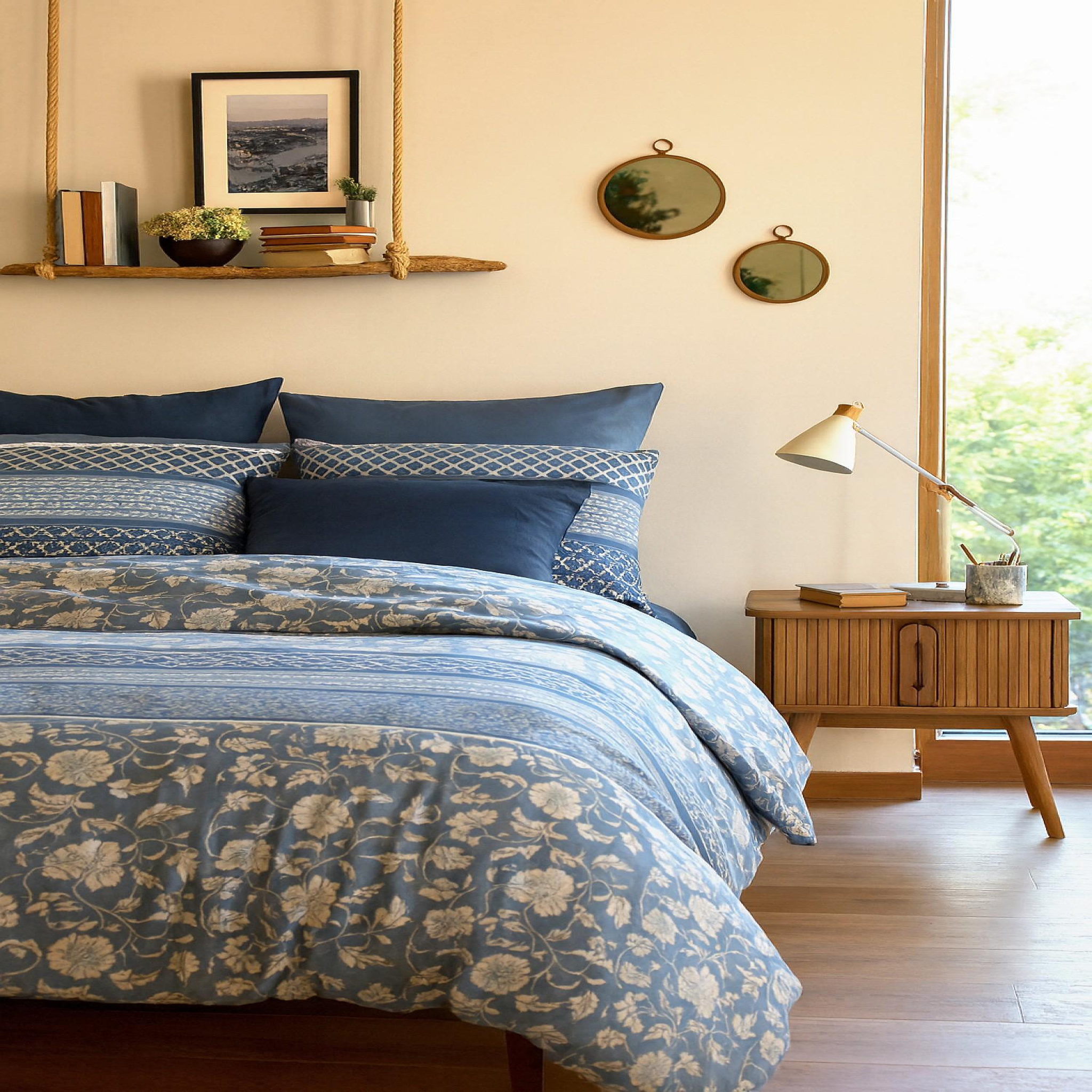 Voir la diapositive 2 : Les Ateliers du Linge Parure de housse de couette 100% coton bio 57fils debby