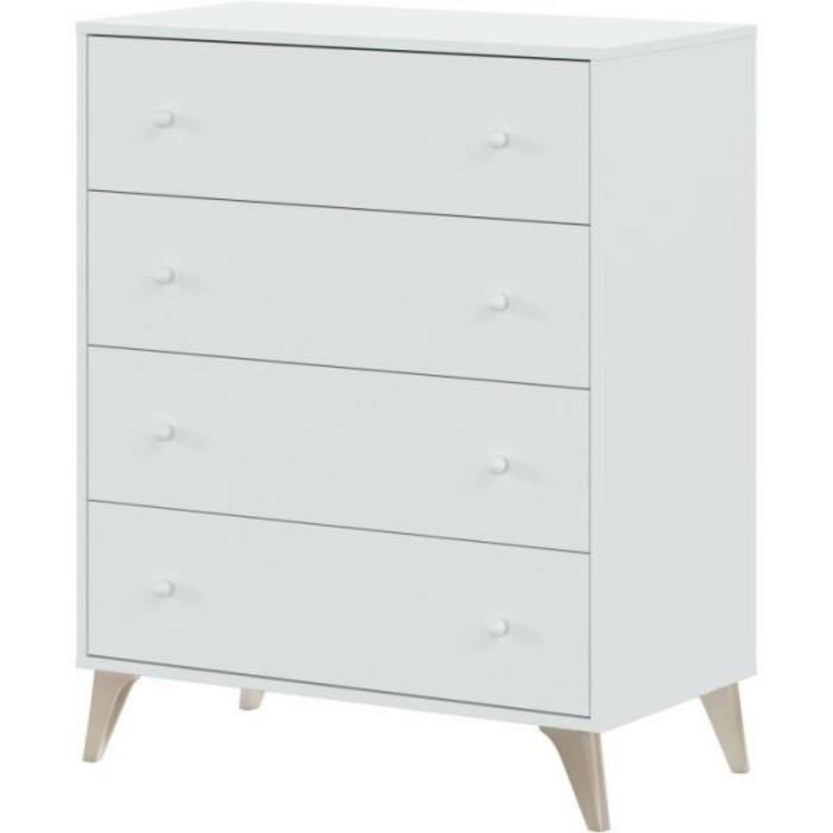 CALICOSY Commode - Sweet - 4 tiroirs - Blanc - 95 x 77.5 x 40 cm