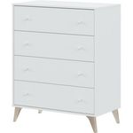 CALICOSY Commode - Sweet - 4 tiroirs - Blanc - 95 x 77.5 x 40 cm