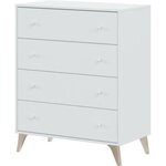 CALICOSY Commode - Sweet - 4 tiroirs - Blanc - 95 x 77.5 x 40 cm