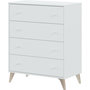 Voir la diapositive 1 : CALICOSY Commode - Sweet - 4 tiroirs - Blanc - 95 x 77.5 x 40 cm