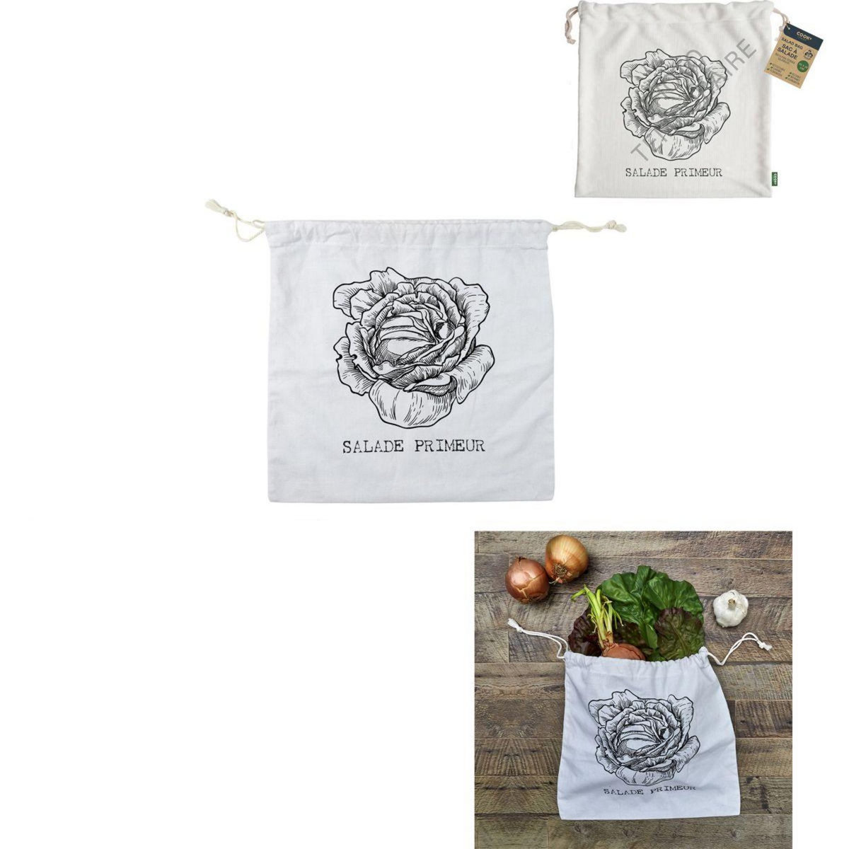 COOK CONCEPT Lunch bag conservation salade en coton 35x35c