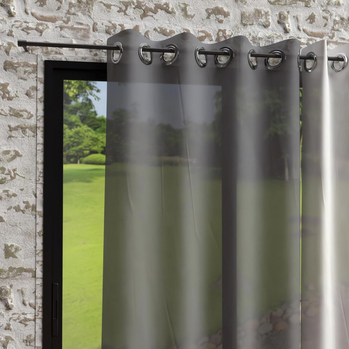 SOLEIL D'OCRE Voile à oeillets effet froissé 135x250 cm BOHEME, par Soleil d'Ocre