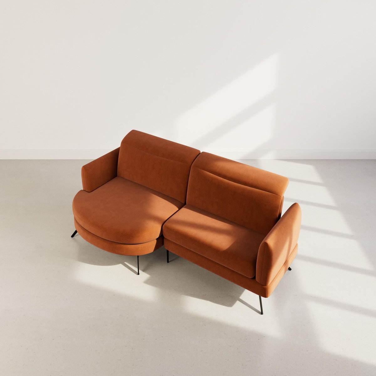 LISA DESIGN Terry - canapé d'angle gauche 4 places avec têtières réglables en tissu texturé