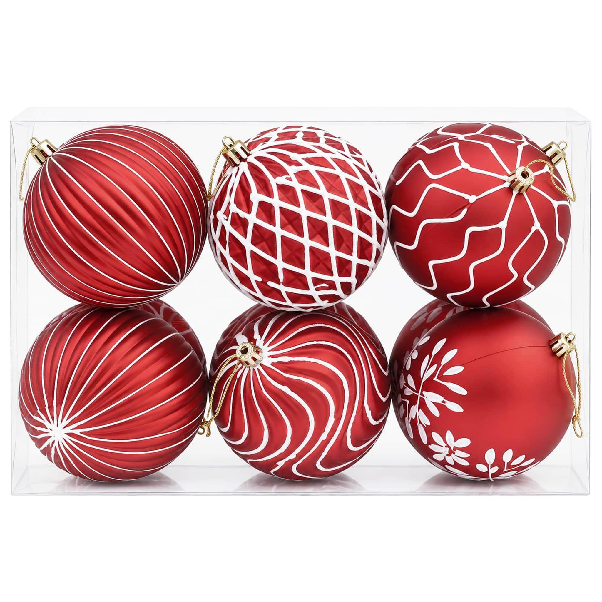 Voir la diapositive 4 : VIDAXL Ensemble de boules de Noël XL 12 pc Rouge et Blanc Diam. 10 cm