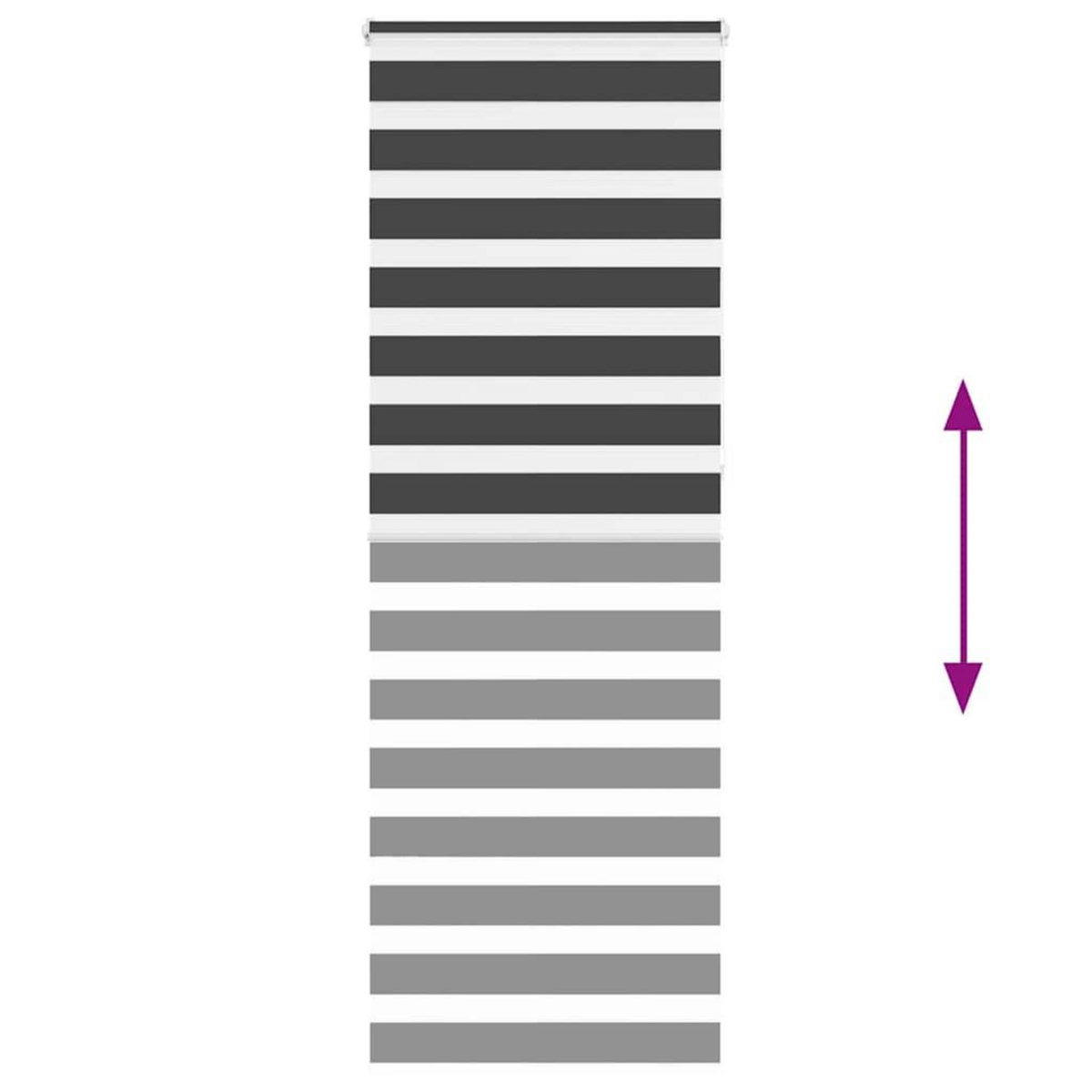 VIDAXL Store zebre noir 90x200 cm largeur du tissu 85,9 cm polyester