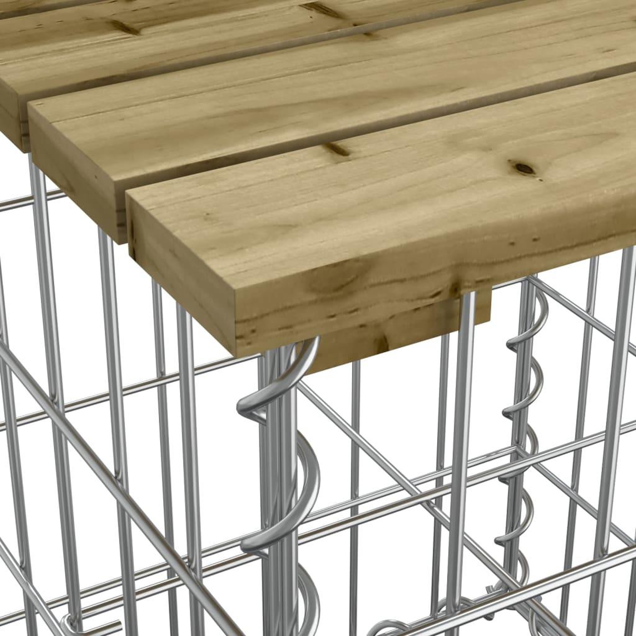 Voir la diapositive 5 : VIDAXL Banc de jardin design gabion 184x71x65,5cm bois de pin impregne