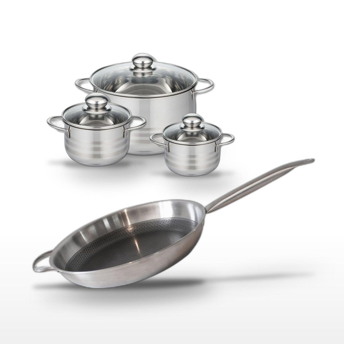 ELO Lot Poêle 32cm Elo Relief Solution & 3 Faitouts Elo