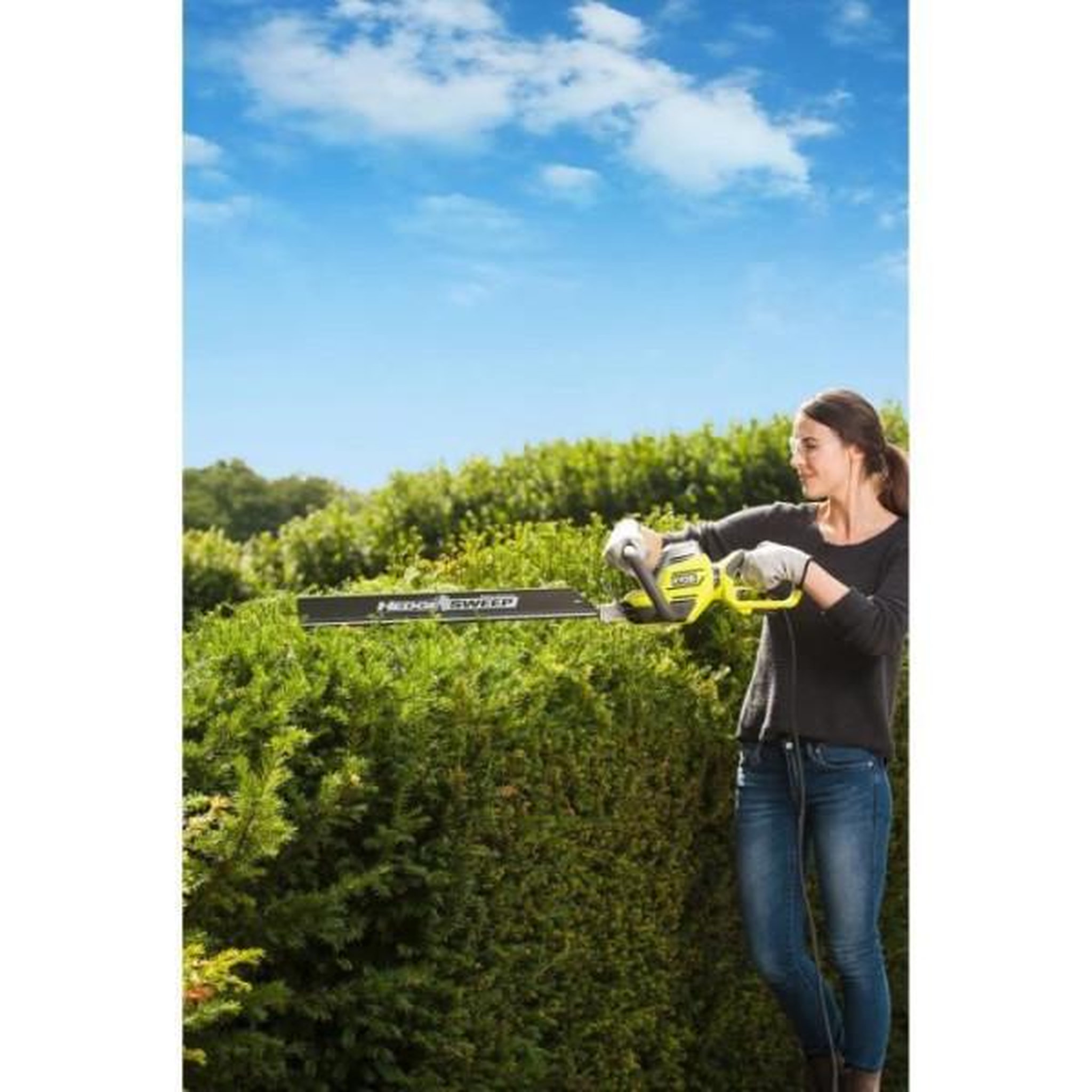 Voir la diapositive 2 : Ryobi Taille-haies électrique filaire 800 W RYOBI RHT8165RL - lames 65 cm - écartement 34 mm - poignée arriere rotative - HedgeSwee