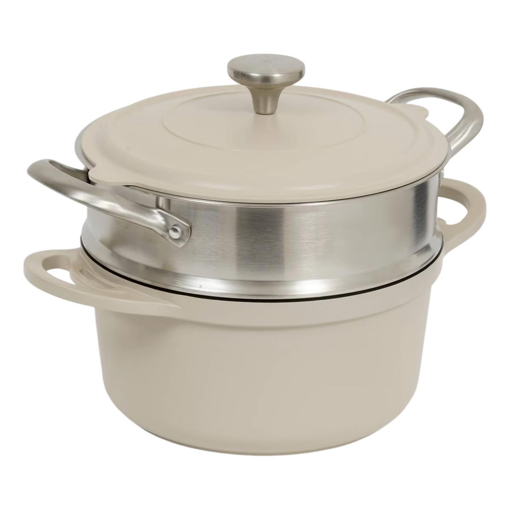 FIVE Cocotte avec panier vapeur  kirk  24cm taupe