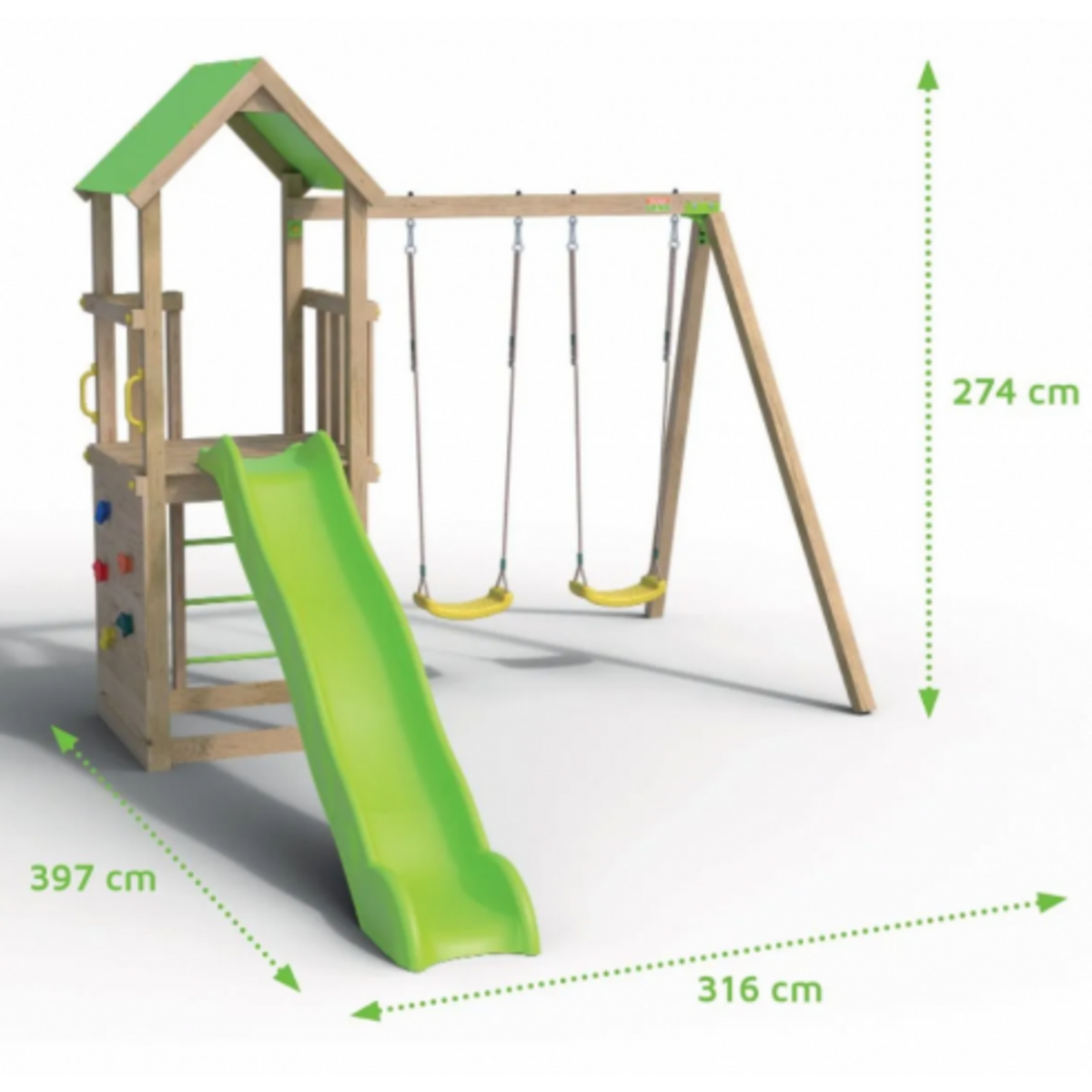 trigano Aire de jeux avec toboggan - Bois - H2,20m - SMART XPERIENCE