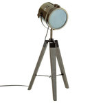 ATMOSPHERA Lampe en Métal & Bois  Ébor  68cm Or