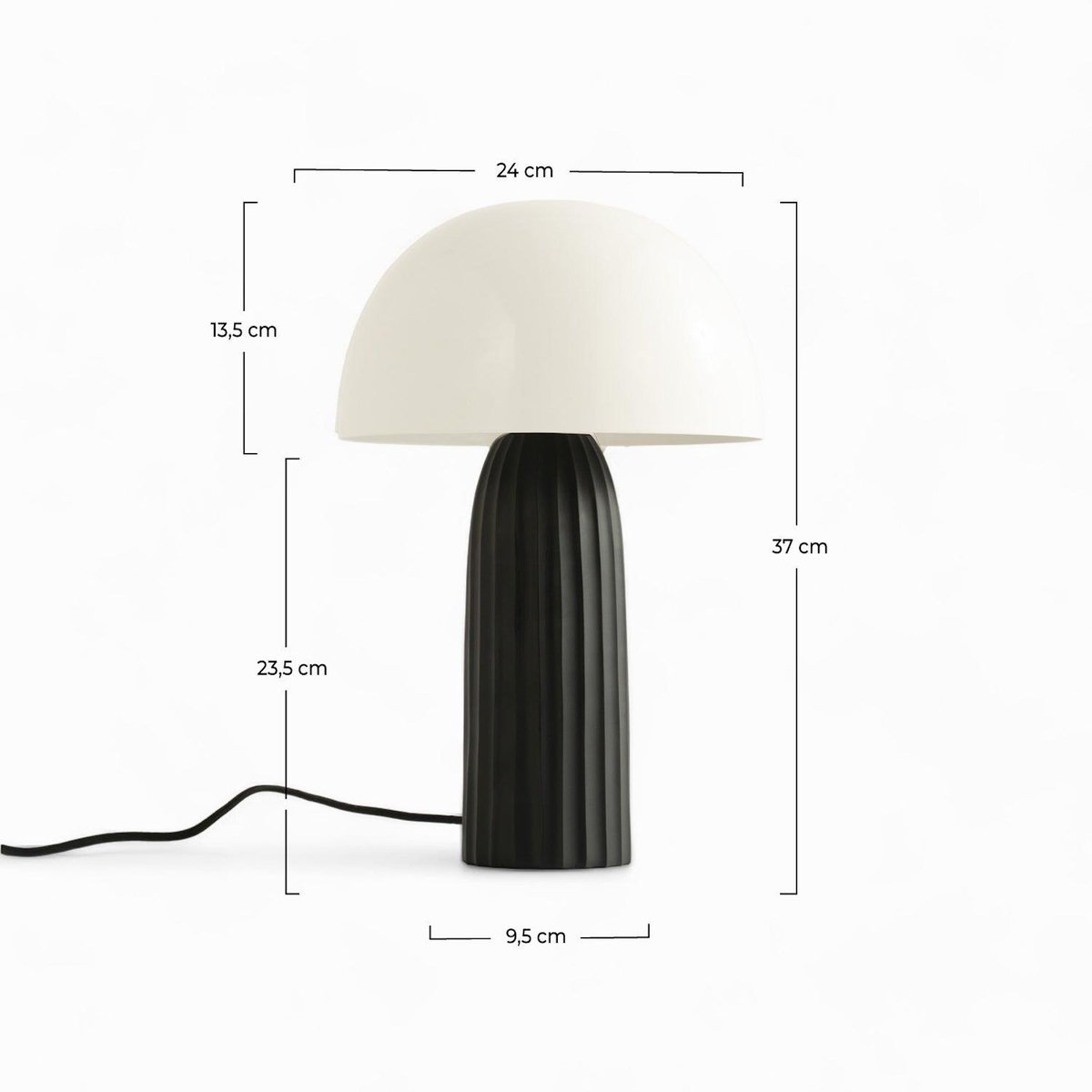Rendez vous déco Lampe en métal blanche et noire-Joy