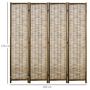 Voir la diapositive 3 : HOMCOM Paravent intérieur 4 panneaux pliables séparateur de pièce bois de paulownia roseau