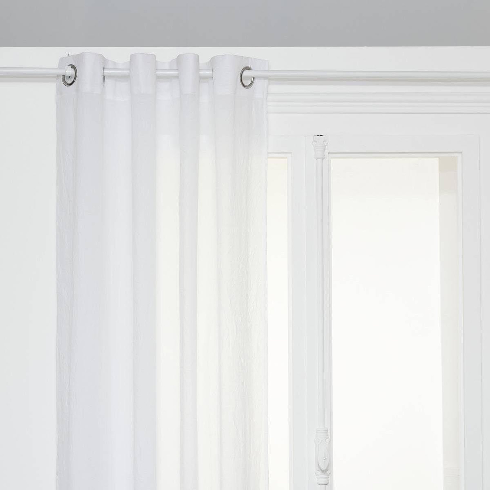 ATMOSPHERA Rideau voilage à œillets  paxta  135x240cm blanc