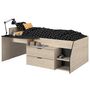 Voir la diapositive 2 : Lit enfant mi hauteur avec rangement 90x190/200cm MIKA