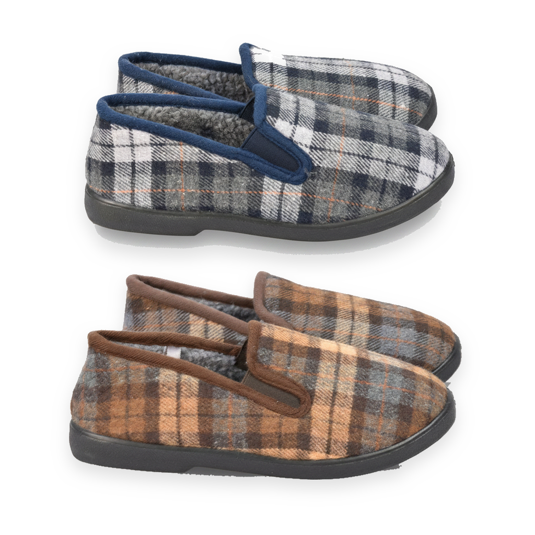 Voir la diapositive 3 : OZABI Ozabi pantoufles charentaises homme pack de 2 paires semelle antidérapante