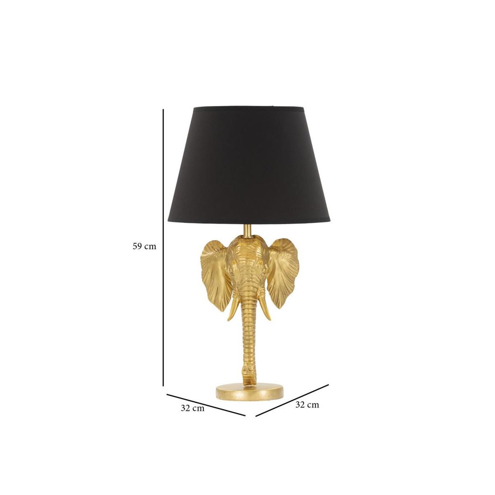 Voir la diapositive 6 : Paris Prix Lampe à poser design  elephant  59cm or & noir