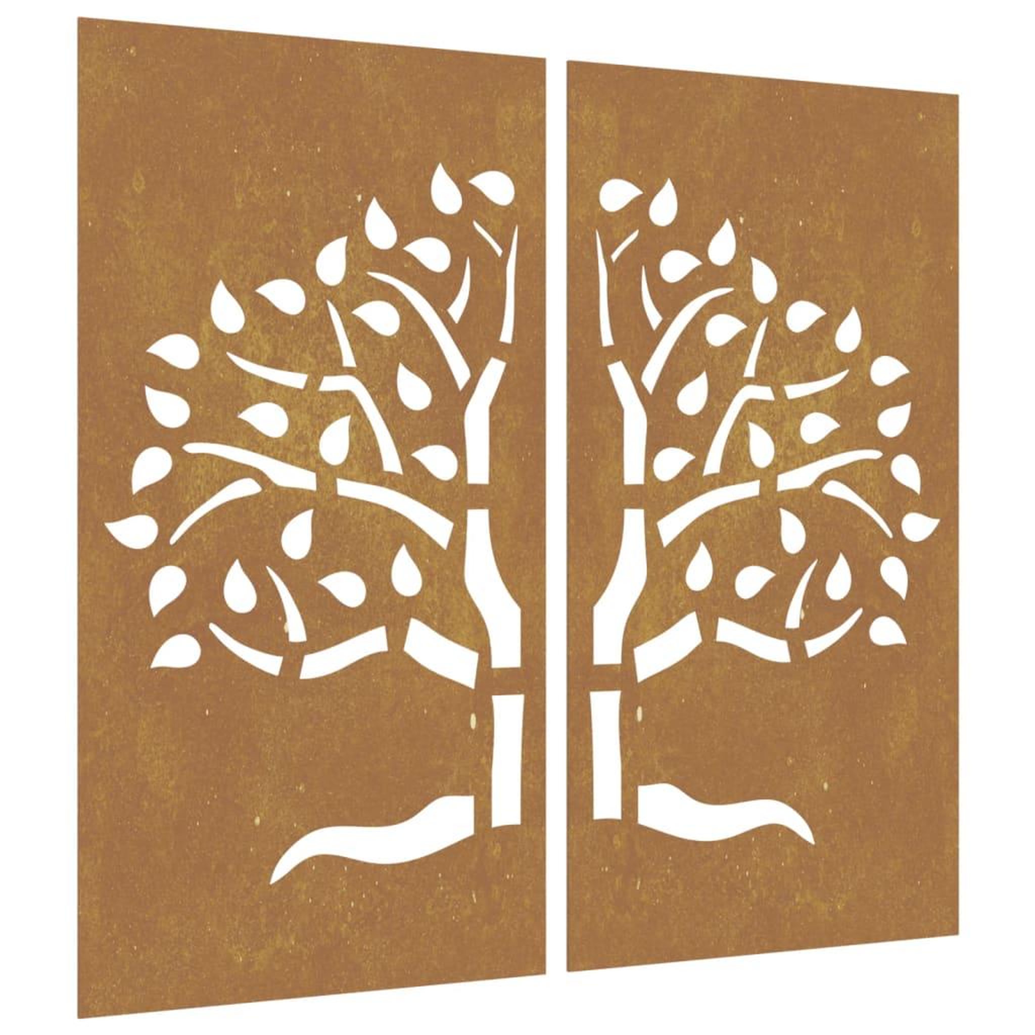 Voir la diapositive 2 : VIDAXL Decorations murales jardin 2 pcs 105x55 cm design d'arbre