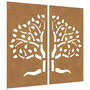 Voir la diapositive 2 : VIDAXL Decorations murales jardin 2 pcs 105x55 cm design d'arbre